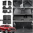 HOUCLEMIC Floor Mats for 2018-2025 Volkswagen VW Atlas 7 Passenger Bench Seating (Not for Cross Sport)-All Weather Cargo Mat with Backrest Mats for 2025 VW Atlas Accessories