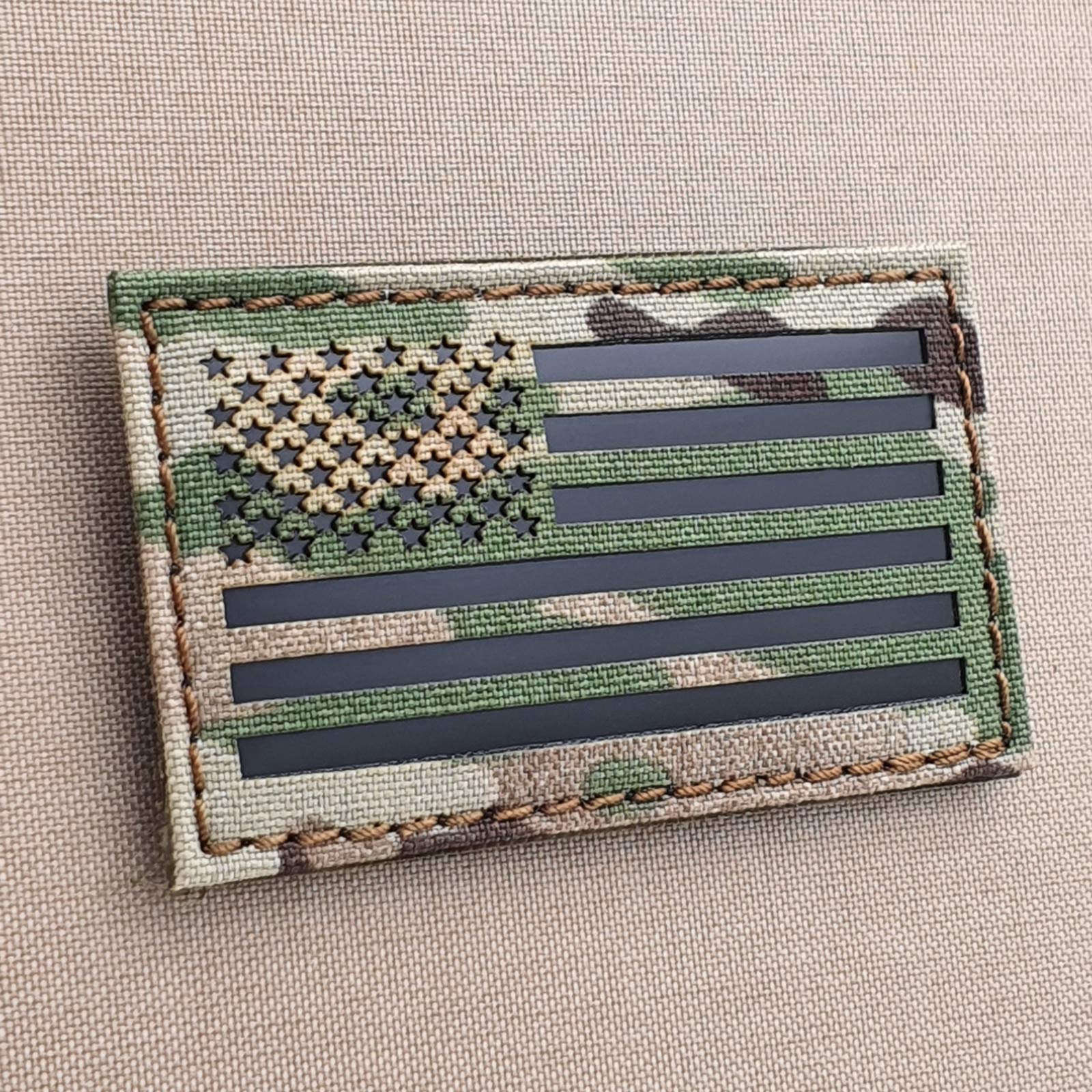 USA American Flag 3.5x2 IFF Tactical Morale Touch Fastener Patch (Multicam)