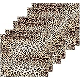 Wash Cloth Set Animal Leopard Cheetah Print(20d1) - Pack of 6, Cotton Face Cloths, Highly Absorbent and Soft Feel Fingertip Towels