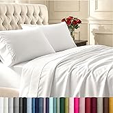 California Design Den Twin Sheets Set - Soft 400 Thread Count Sateen, Natural 100% Cotton Sheets, Deep Pockets with All Around Elastic for a Snug Fit, Durable Bedding Set - White