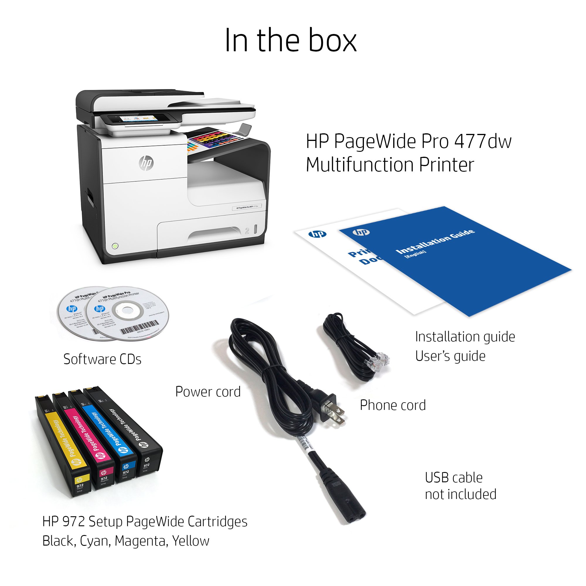 HP PageWide Pro 477dw Color Multifunction Business Printer with