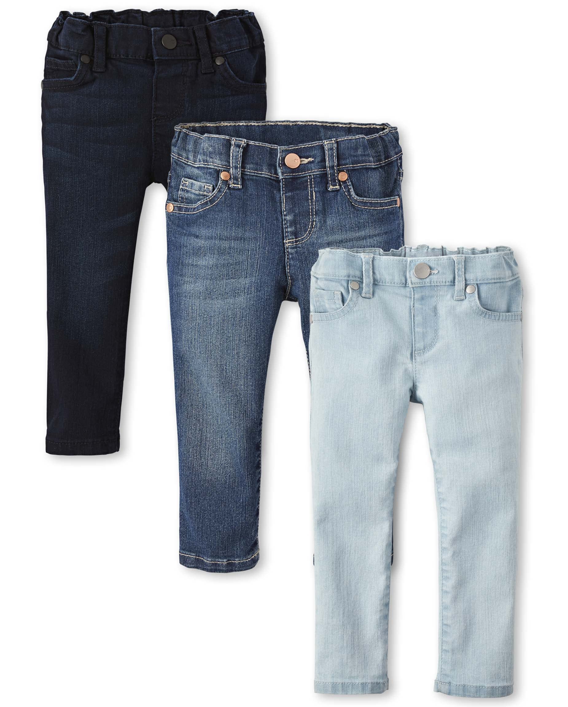 Photo 1 of **only 1 pair**The Children's Place Baby Girls And Toddler Girls Basic Skinny Jeans,Blues Wash/Dk Indigo/Sky Wash 3 Pack,6-9MONTHS