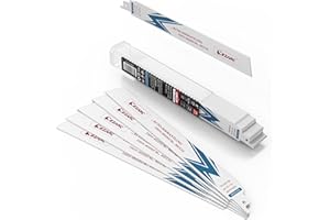 EZARC 25 Pack 9 inch 14+18 TPI Reciprocating Saw Blades for Auto Dismantling Steel Demon Bi-Metal for 1/16-5/16 Medium Metal 