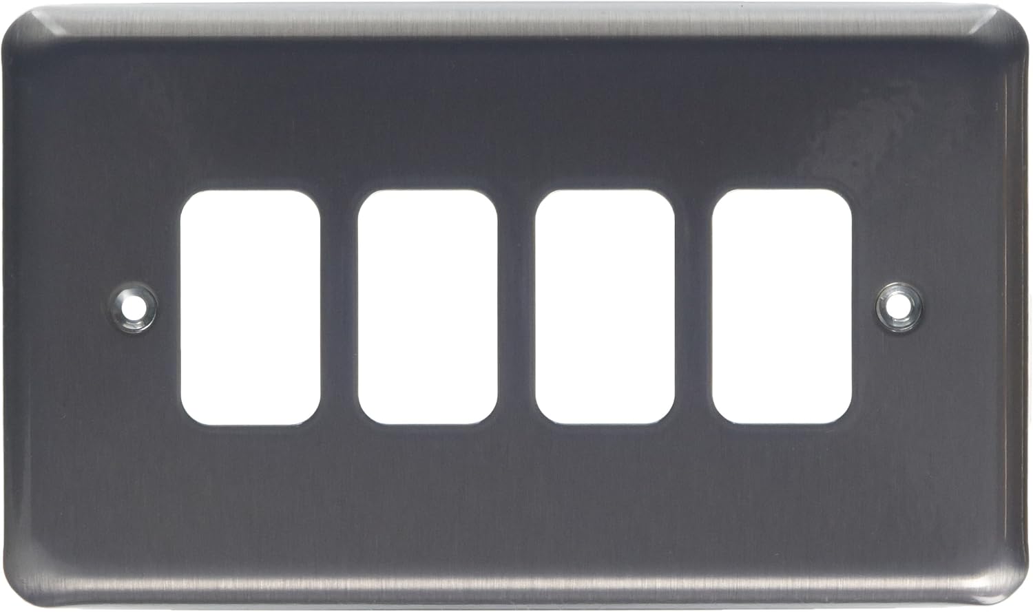 MK Grid Plus K3434BRC 4-Module Grid Frontplate - Brushed Chrome, Gold