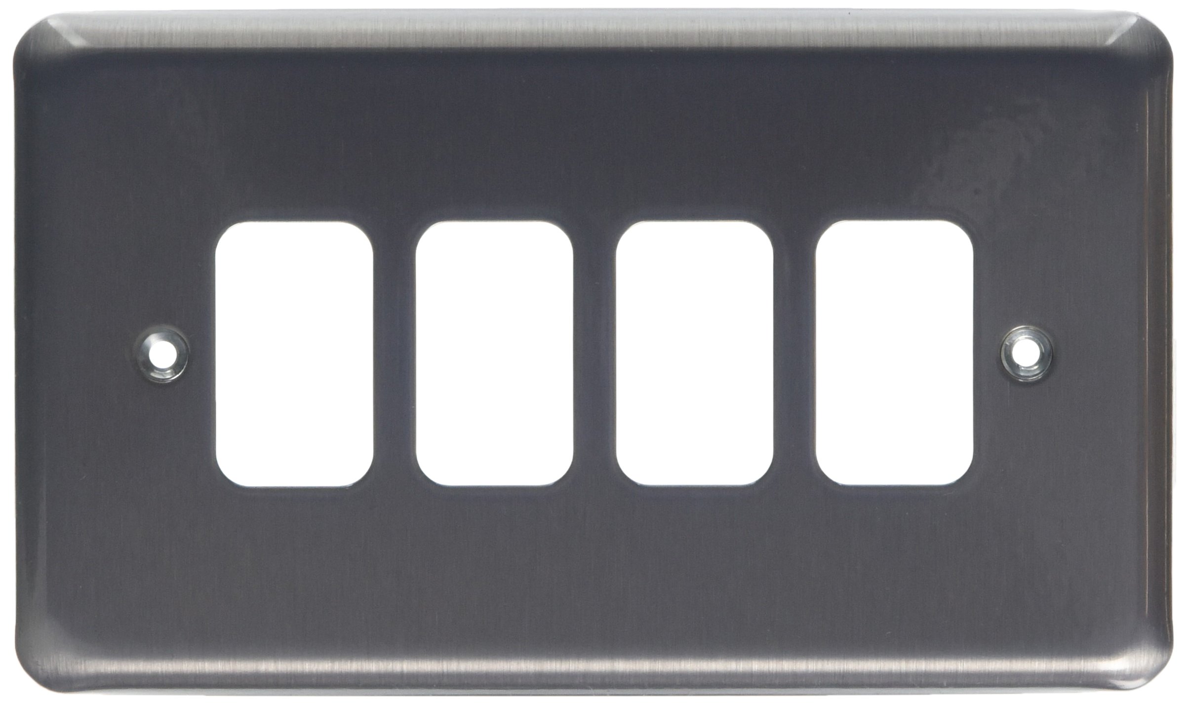 MK Grid Plus K3434BRC 4-Module Grid Frontplate - Brushed Chrome