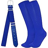 Dxhycc Youth Baseball Socks and Belt Combo Set Softball Baseball Socks and Elastic Waist Belt for Youth Boys Girls