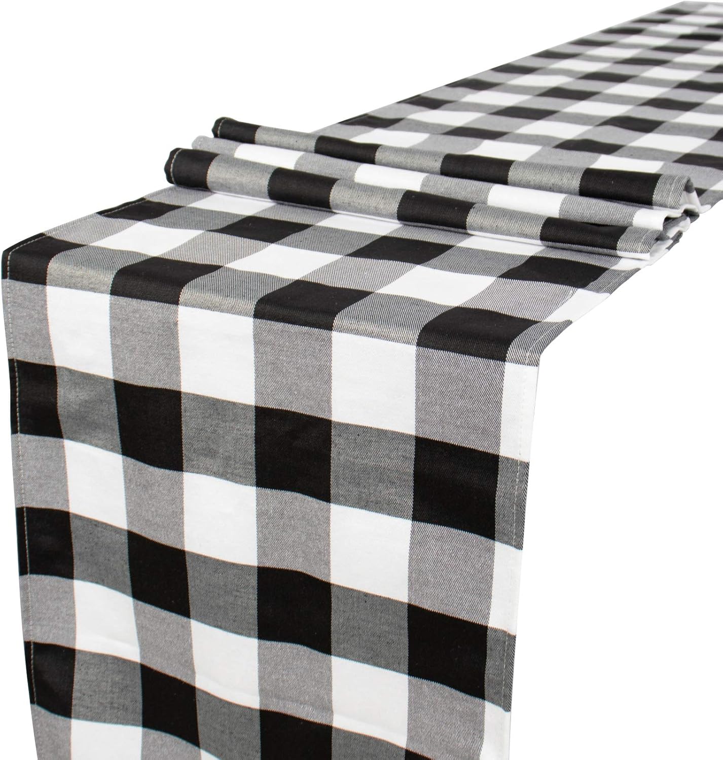 Table runner Buffalo Check Table Runner 14x90Inch Black and White