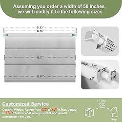 Sulugood No Tools No Drill Cordless Light Filtering