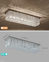 7PM Rectangular Chandelier, Modern Dining Room