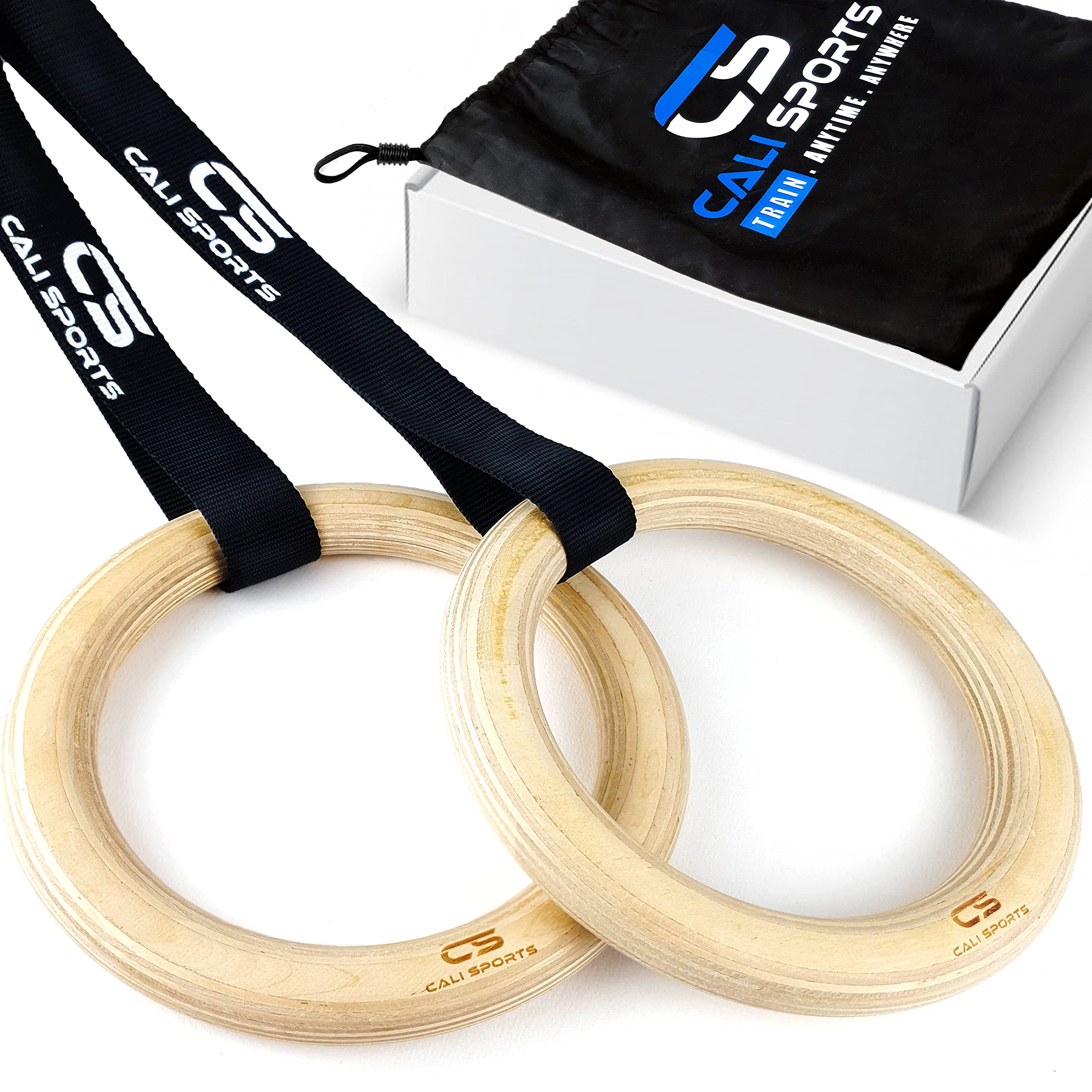 CALI SPORTS Wooden Gymnastic Rings, Calisthenics Equipment, Olympic Ring, Gymnastics equipment for home (28mm)