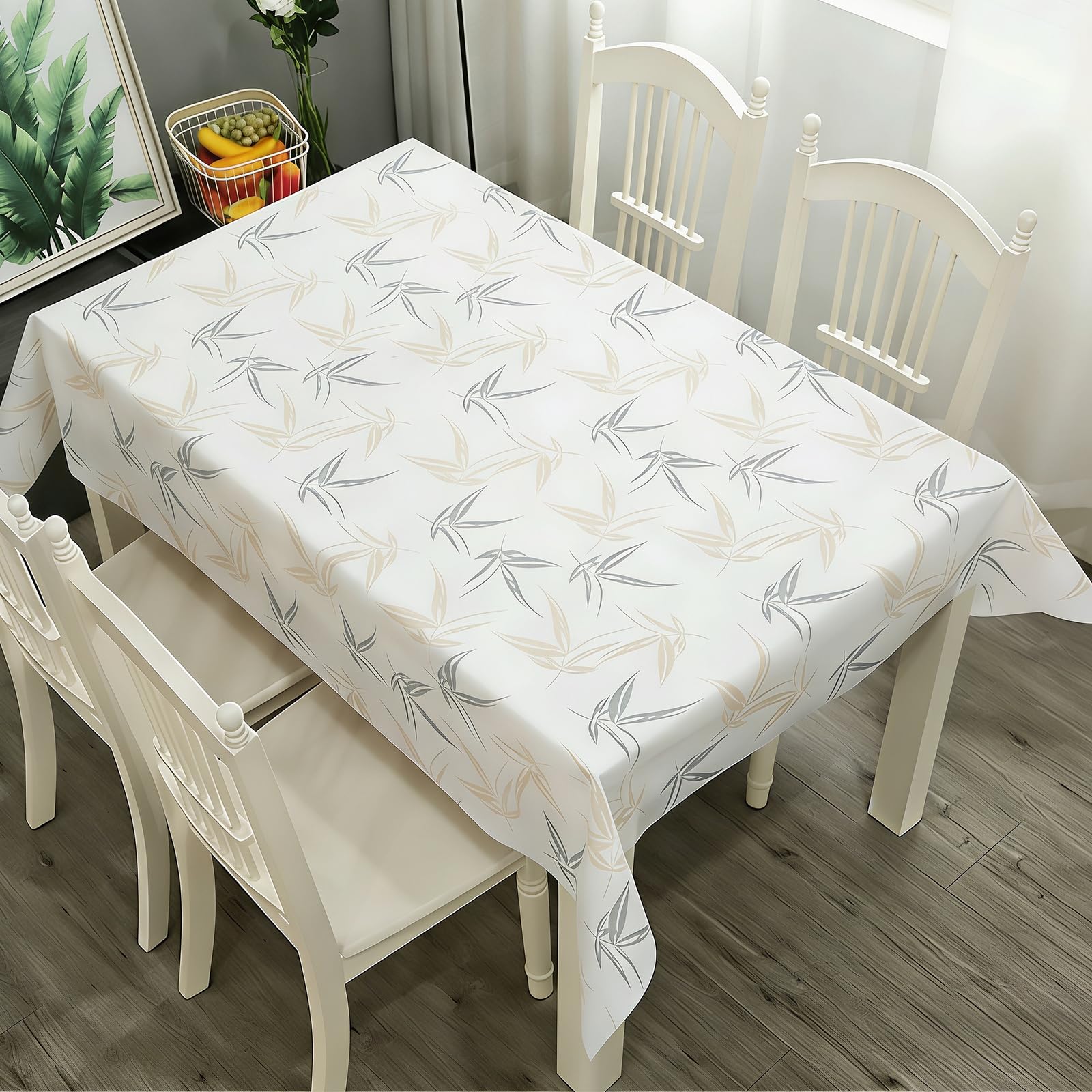 ATBEAMEN 2 Pack Maple Leaf Wipe Clean PVC Tablecloth 137 x 180 cm, Reusable Rectangular Waterproof Table Cover, Stain Resistant Table Cloth for Dining, Party, BBQ, Picnic and Outdoor