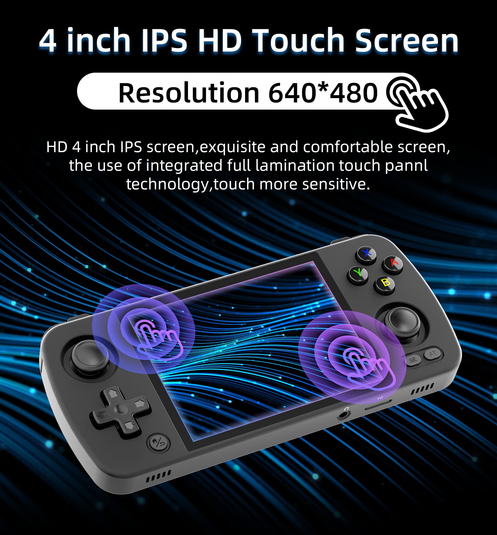 RG405M Retro Handheld Game Console , Aluminum Alloy CNC Android 12 System 4.0 Inch IPS Touch Screen with 128G TF Card 3172 Games Compatible with 5G WiFi and Bluetooth 5.0 (Black)