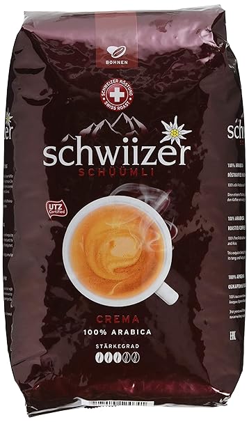 Schwiizer Schüümli Crema Ganze Kaffeebohnen, 1 kg