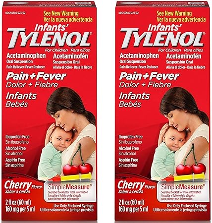 Amazon Com Johnson And Johnson 2 Pack Liquid Infant Tylenol For Cold Fever Aches Health Personal Care