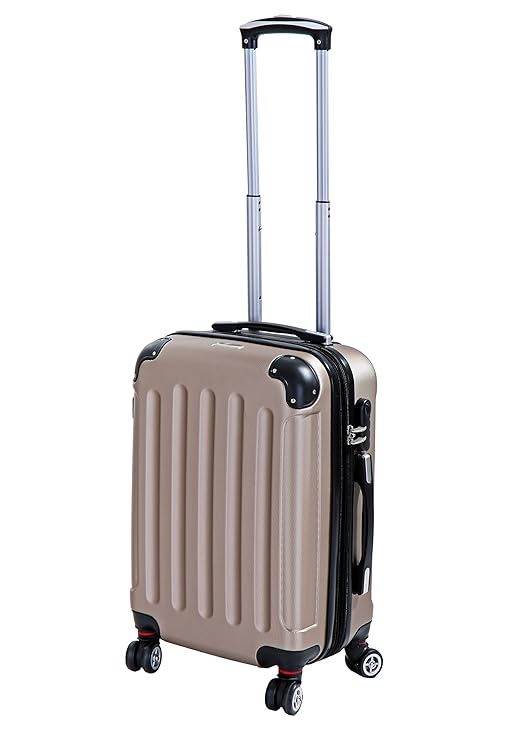 P-Collection Koffer Trolley Handgepäck Reisekoffer Hartschalenkoffer Zwillingsrollen M-L-XL-Set Dehnungsfuge 5 Farben (Champa