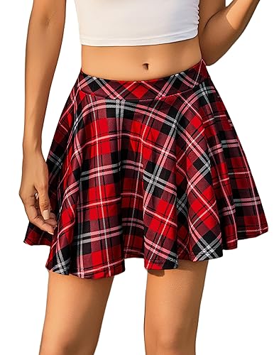 Avidlove Sexy Schoolgirl Costume Pleated Mini Skirt Plaid Short