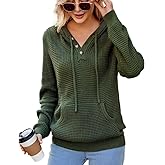 VIMPUNEC 2025 Fall Womens Hoodies Oversized Casual Fashion Sweaters Long Sleeve V Neck Knit Pullover Tops