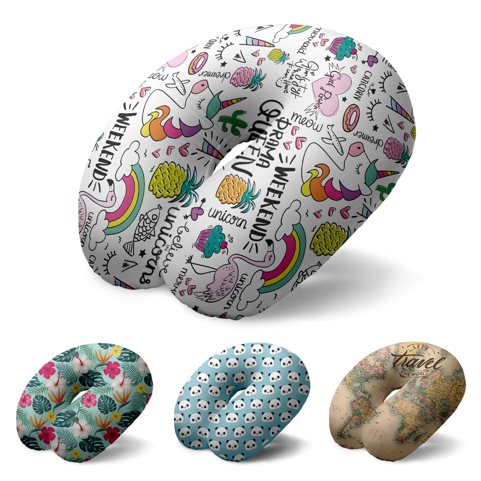 I-TOTAL - Travel Pillow/Travel Neck Pillow Soft for Cervical Supp (Unicorn)