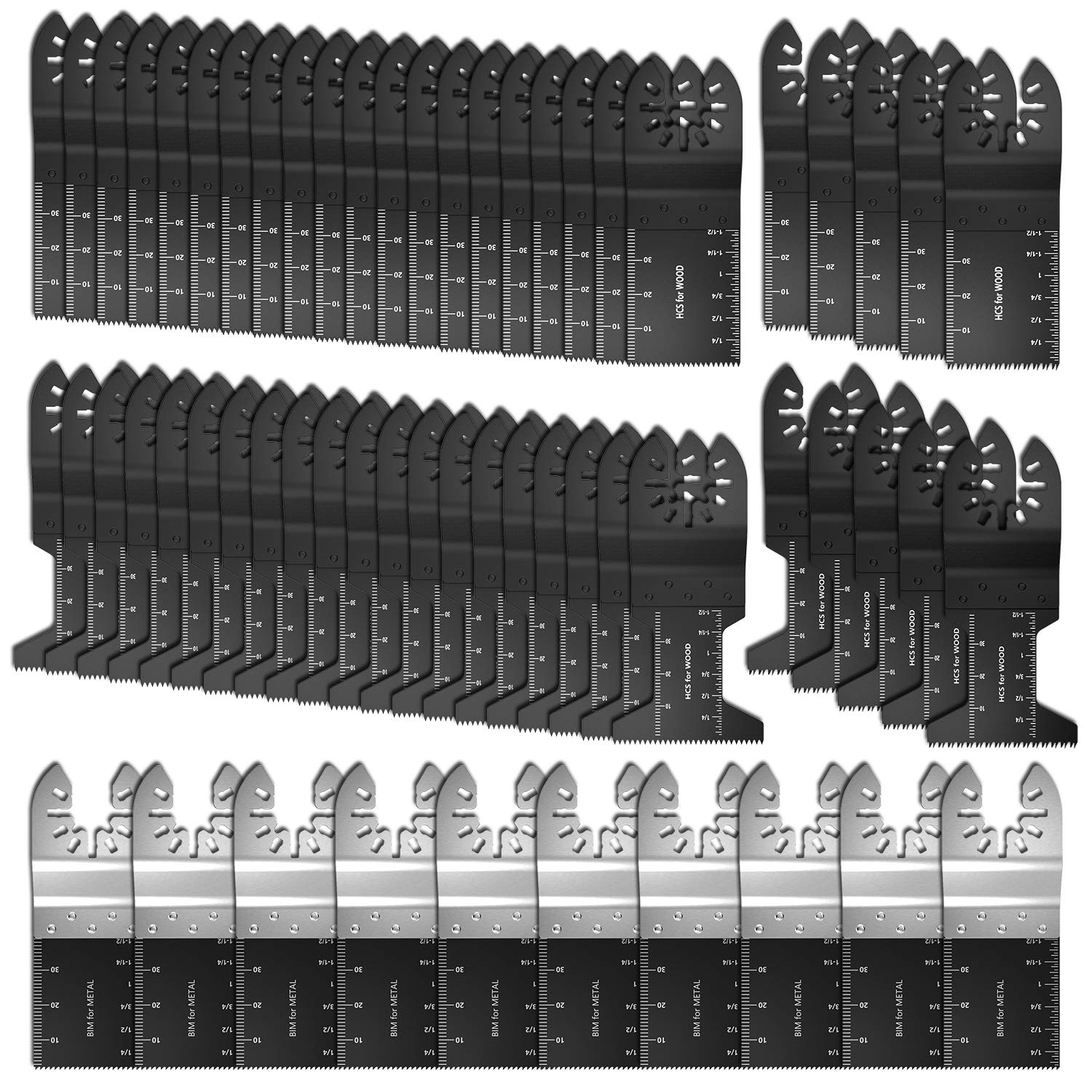 60PCS Wood Metal Cutting Oscillating Saw Blades Universal Quick Release Multitool Accessories for Bosch Craftsman Dremel Fein Ridgid Tch Makita