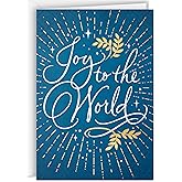 Hallmark Boxed Christmas Cards, Joy to the World (40 Cards and 40 Envelopes) Blue and Gold