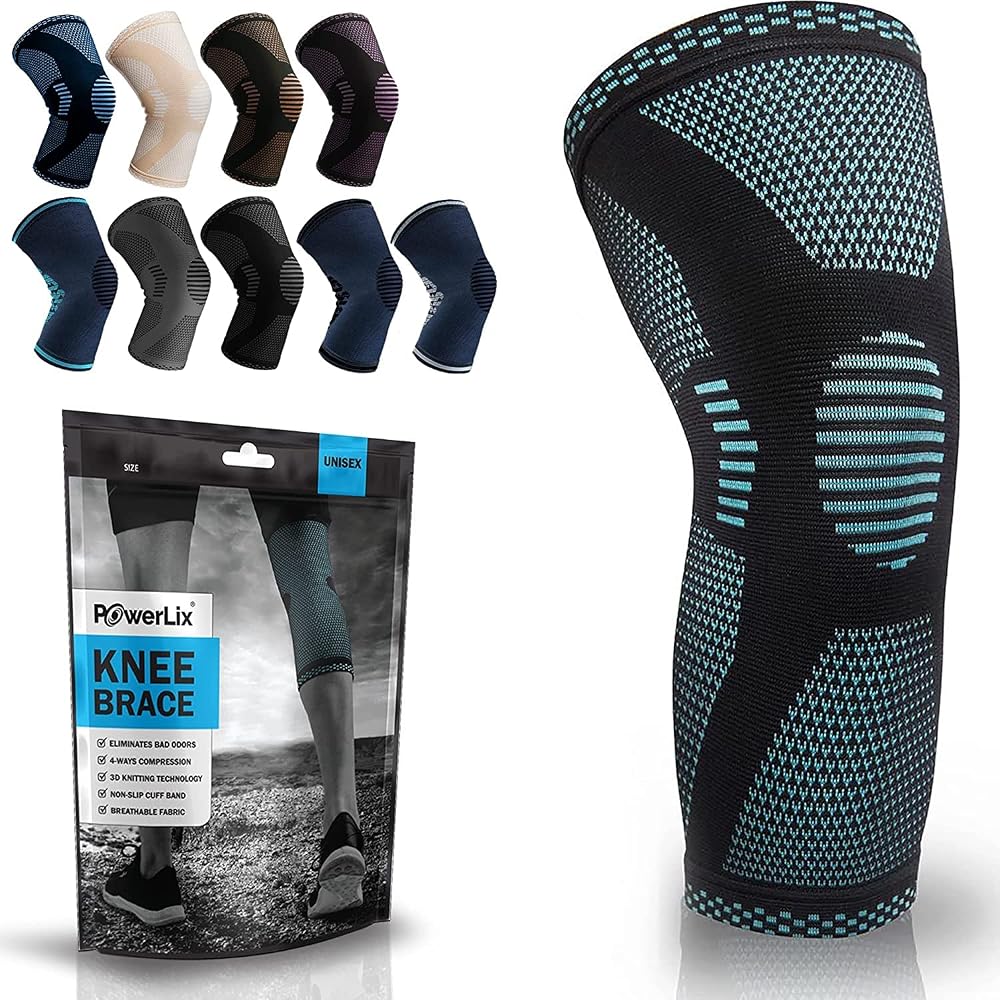 POWERLIX Knee Support for Women Men Blue Large