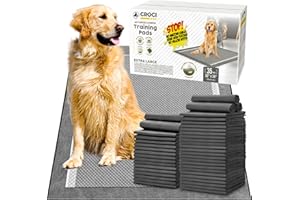 CROCI Pee Pads for Dogs XXL 30x36in, Charcoal Pet Pee Pads Odor-Control & Super Absorbent Up to 10 Cups, 6-Layer Quick Dry & Leak-Proof with Adhesive Tabs, Disposable (35 Counts)