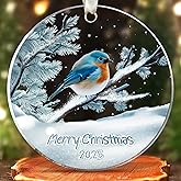 KatAndNat Bluebird Ornament - Blue Bird Christmas Ornaments, Bird Ornaments for Christmas Tree - Bluebird of Happiness Keepsake - Acrylic Ornament 2025