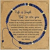 VIBILIA Get Well Gifts for Women, Inspirational Gifts Natural Stone Healing Bracelet, Thinking of You Encouragement Strength Bracelets for Women on Birthday Valentine's Day Easter Mother's Day