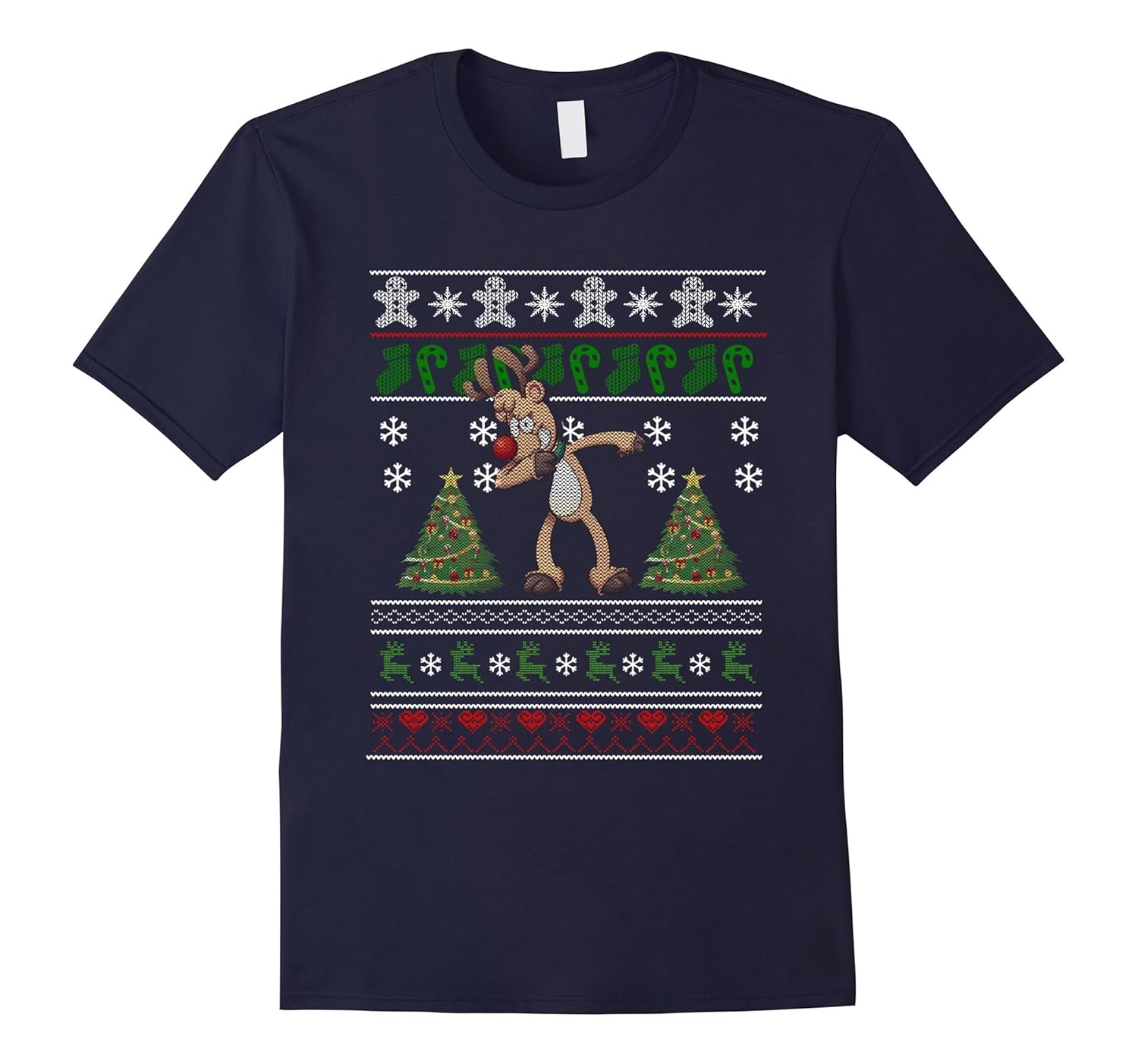 Reindeer Dabbing Funny Christmas Tshirt Dab For Kids Adults-ANZ