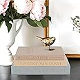 Set of 3 Linen Decorative Books for Home Decor,Modern Faux/Fake Decorative Book Stack for Decoration,Aesthetic Books Storage Box for Coffee Table/Bookshelf/Mantel Decor (Gray)