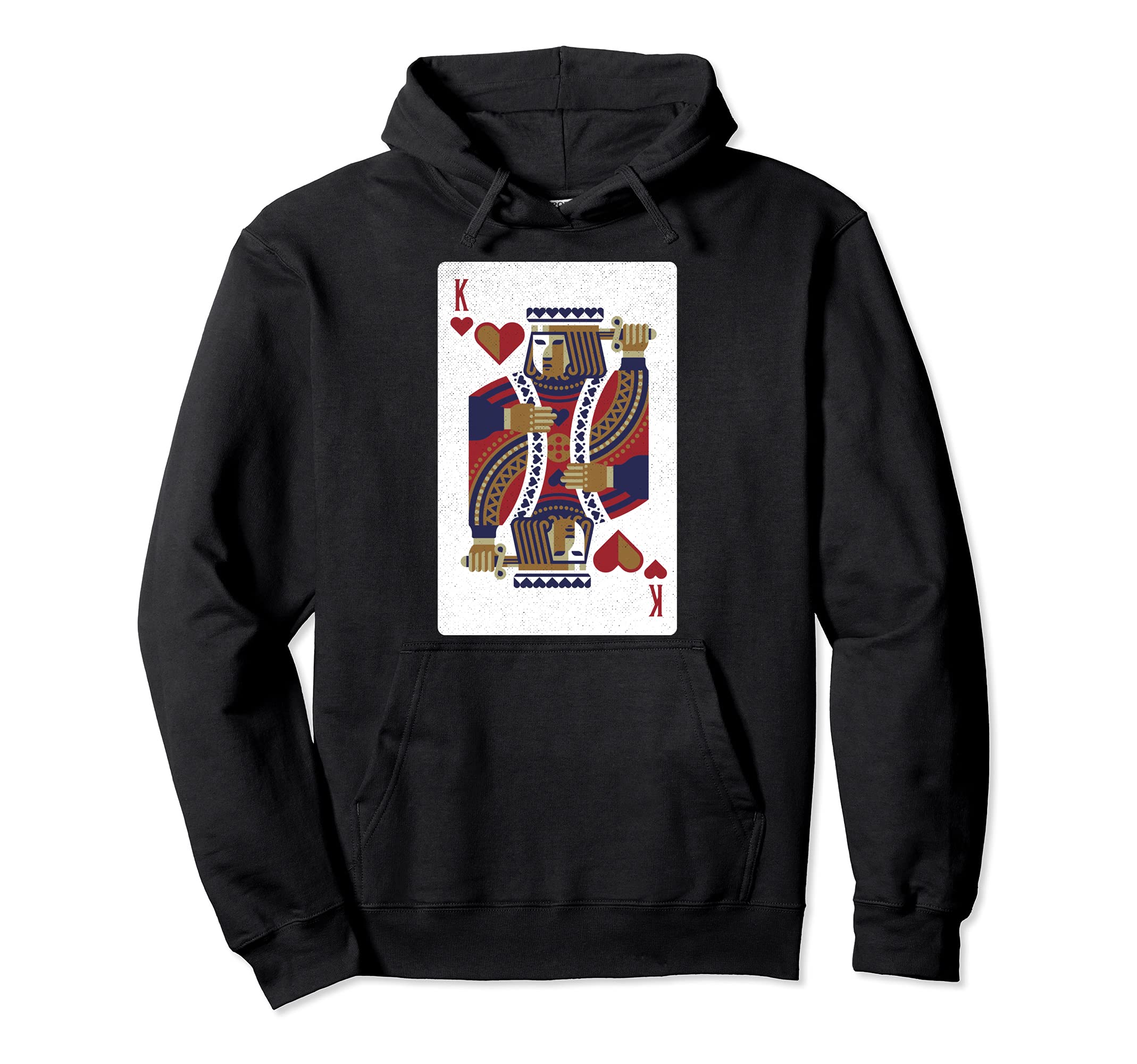 Funny Poker Playing King Of Hearts Card Design Poker Player Pullover Hoodie