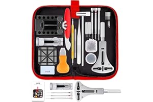 XOOL 151 PCS Professional Watch Repair Tool Kit, Includes Watch Battery Change Kit, Watch Case Opener, Link Remover, Spring Bar Tools, Screwdrivers, and Portable Carrying Case with Instruction Manual