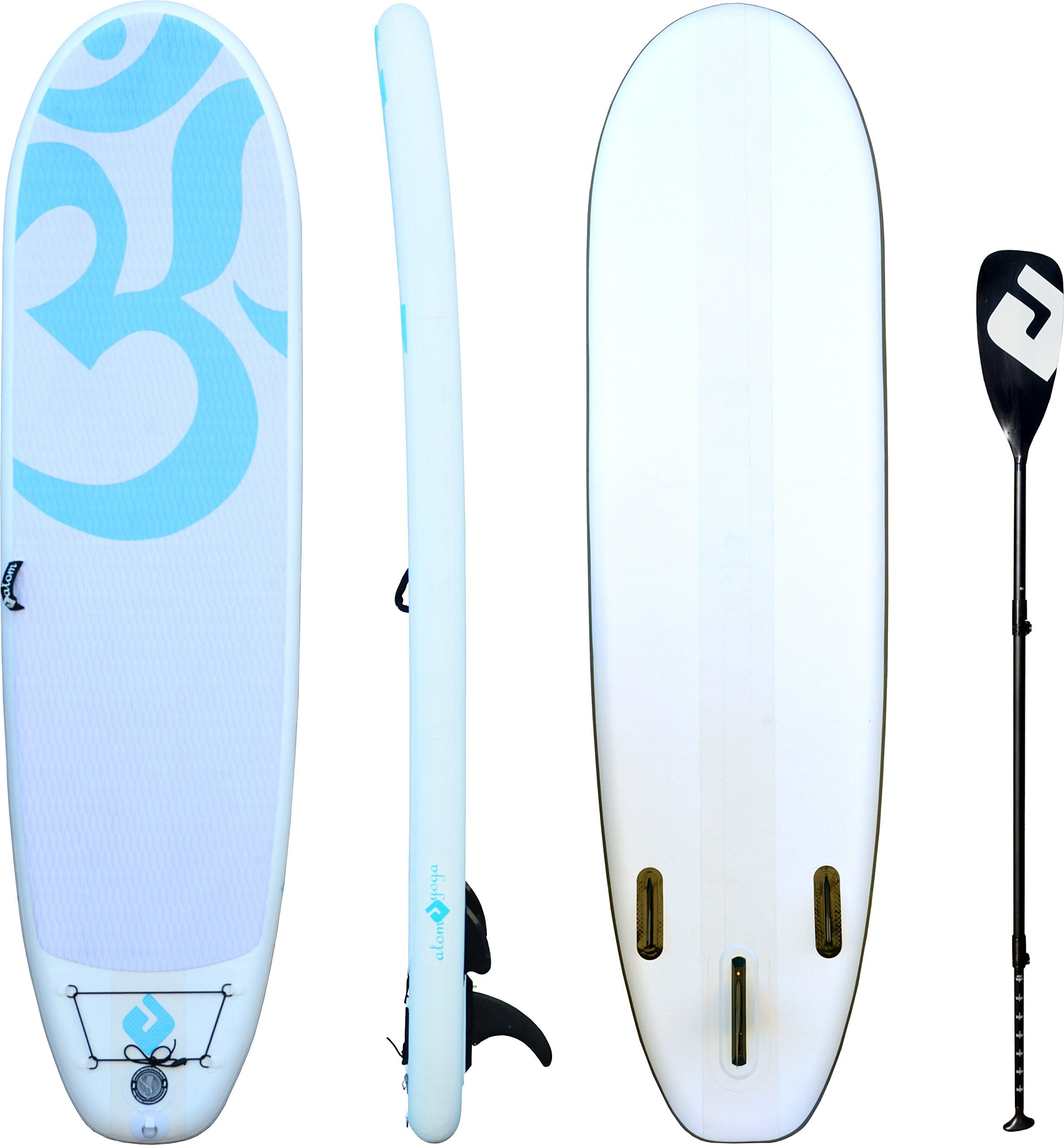 Atom Surf Atom Inflatable Stand Up Paddle Board (SUP) Package - 10' x 33" x 6" - Yoga - Blue, Yoga Blue