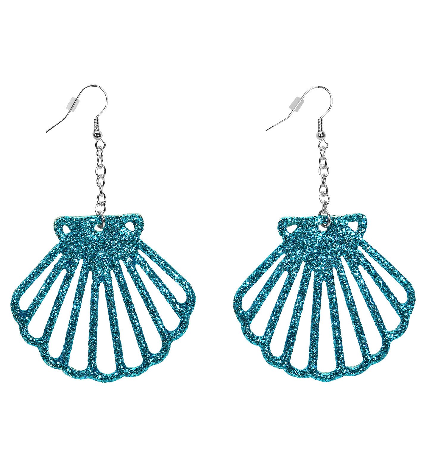 Earrings Fancy Dress Accessory (glitter Shell)