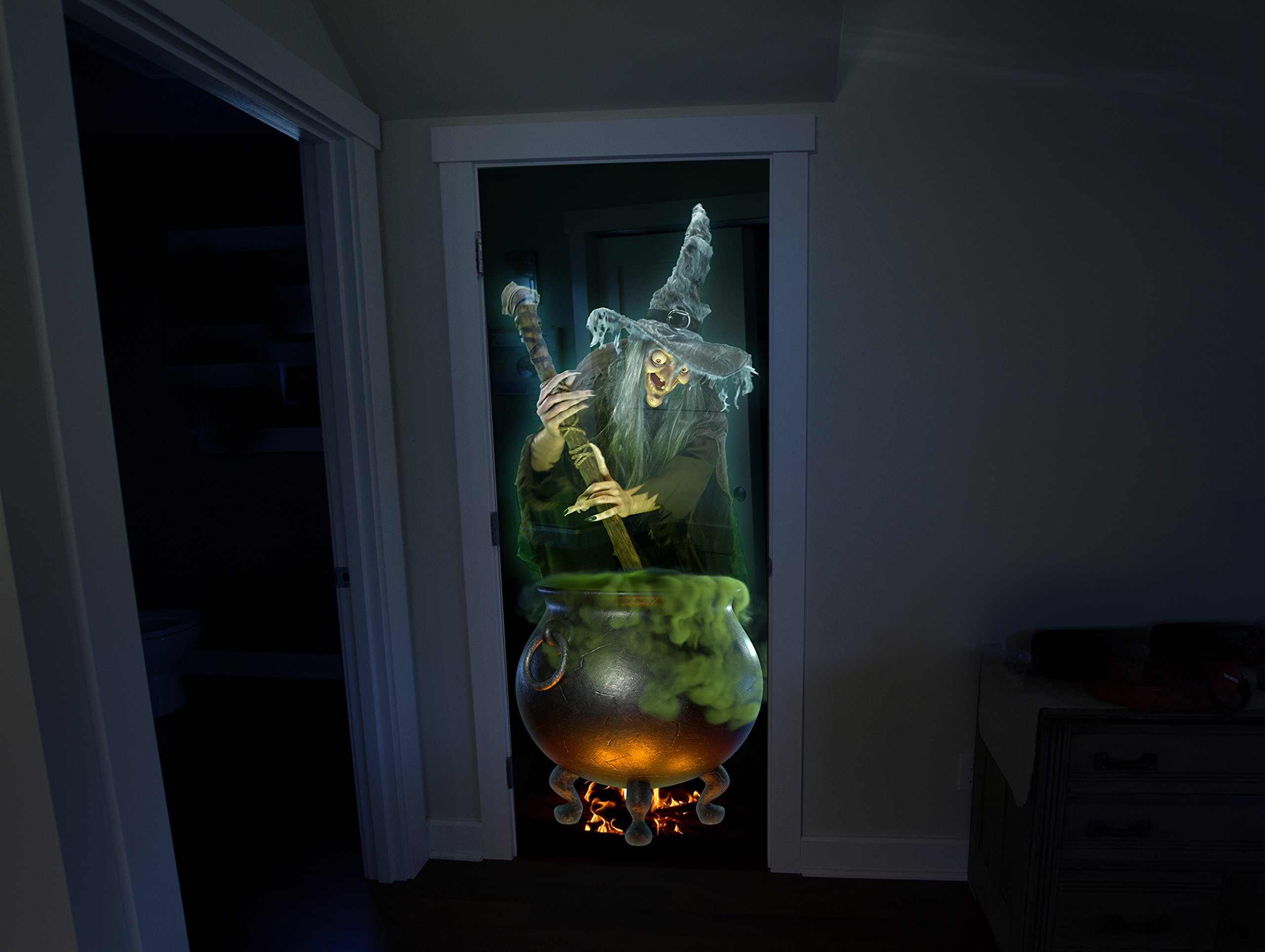 Holographic Rear Projection Screen with Mounting Hardware for Projecting Halloween Videos (5 ft x 9 ft Gray)