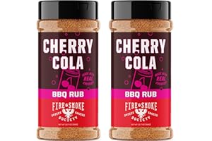Fire & Smoke Society Cherry Cola BBQ Rubs, Spices for Smoking and Grilling Meat | Beef, Steak, Turkey, Chicken, Pork Ribs, Chops | Barbecue Seasoning, XL (2-Pack)