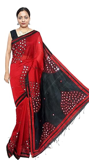 amazon red saree