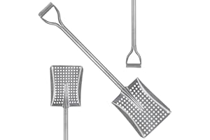 HZCGJMY Durable Shovel for Sand Sifter, Chicken Poop Scooper Designed for Farm Sand Stall Poop Cleaning, Ideal Gardening Sliver Root Slayer Shovel- Square Shover for Beach