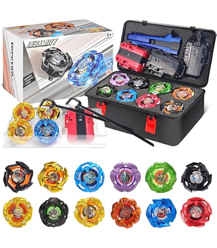 TORAY BATTLE DESIRE 12lb 5個セット Burst Gyro Toy Set, 12 Spinning Battling Tops, 3 Launchers and 1