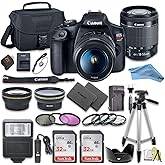 Canon EOS Rebel T7 DSLR Camera Bundle with Canon 18-55mm Lens + 2pc SanDisk 32GB Memory Cards + Accessory Kit (18-55mm)