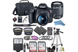 Canon EOS Rebel T7 DSLR Camera Bundle with Canon 18-55mm Lens + 2pc SanDisk 32GB Memory Cards + Accessory Kit (18-55mm)