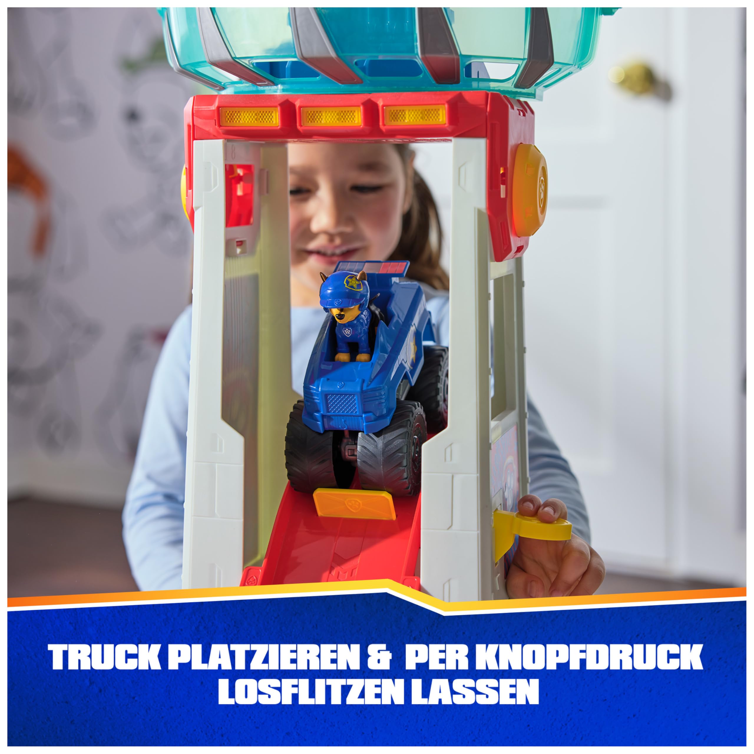 PAW Patrol: Rescue Wheels Super Loop Tower HQ, with Light, Sound, Vehicle Launcher, Chase Action Figure & Toy Truck, Kids Toys for Boys & Girls Age 3+