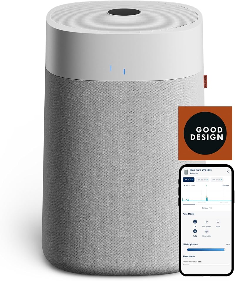 BLUEAIR Blue Pure 211i Max Air Purifier for Large Rooms 278m²/h HEPASilent