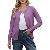 Bettysays Women's Lightweight Button Down Cardigan Casual Long Sleeve Crew Neck Soft Knit Cardigans Sweater