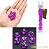 Bescon 49pcs Gem Purple Mini Polyhedral Dice Set In Long Tube