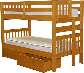 Amazon Com Bedz King Bunk Beds Twin Over Twin Mission Style With