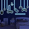 Gaming Wall Decals Glow in The Dark Wall Decals Video Game Zone Wall Stickers Removable Gaming Room Wall Decor Peel and Stick