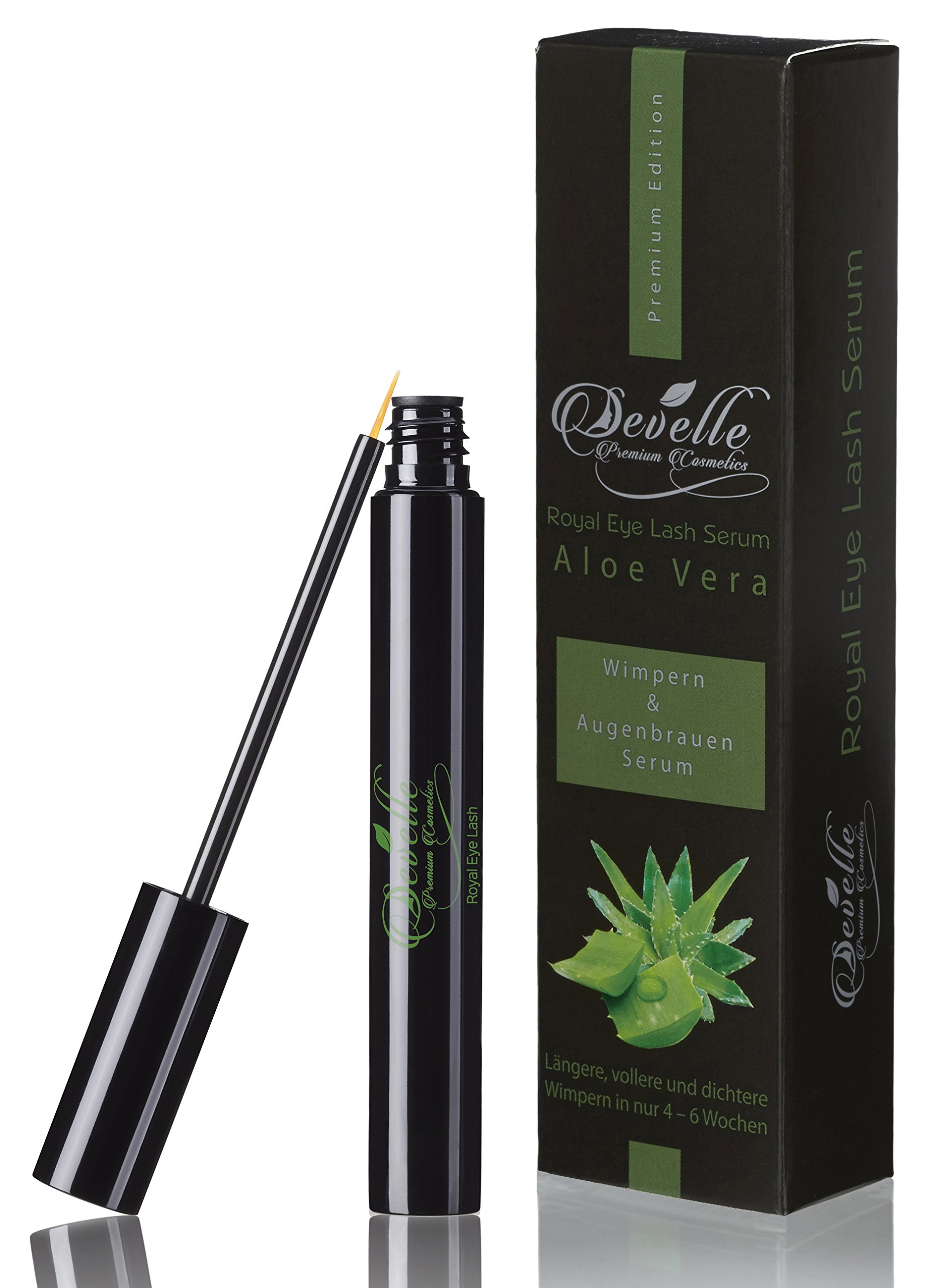 Eyelash serum & Eyebrow serum 4 ml. with ALOE VERA | Develle Royal Eyelash Serum | Eyelash Activating Serum | Eyelash growth-serum | Eyelash booster | Eyelash booster | Eyelash lengthening |eye lash serum | eye lash enhancing serum