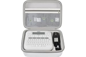 GWCASE Case Compatible with Brother P-Touch PTD220 210 Home/Office Everyday Label Maker, Storage Holder Carrying Organizer for Label Tapes, AC Adapter, Charging Cables (Box Only) - White