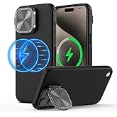 Nillkin for iPhone 15 Pro Max Case, Vegan Leather Case Compatible with MagSafe, Built-in Kickstand, Upgraded Camera Protection, Shockproof Protective Phone Case for iPhone 15 Pro Max, Black